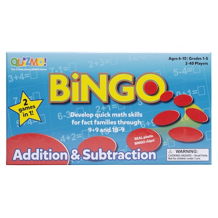 Learning Advantage QUIZMO Addition & Subtraction, Bingo-Style Math Game 8239
