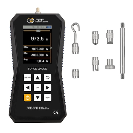 Pce Instruments Force gauge for tension and compression, measures 1000 N / 224.8 lbf with high resolution PCE-DFG 1000 X