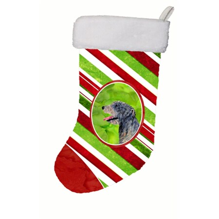 Carolines Treasures 11 x 18 in. Irish Wolfhound Candy Cane Christmas Stocking SS4575-CS