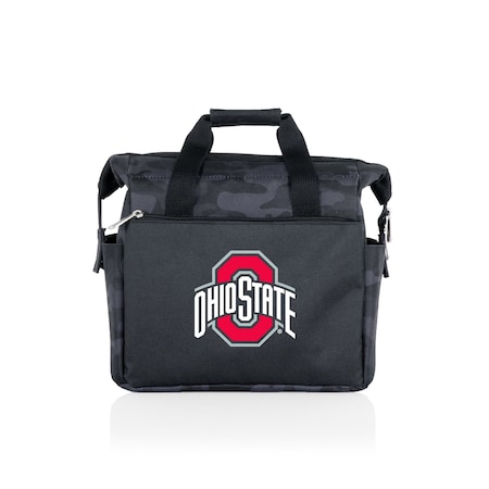 Picnic Time Family Of Brands NCAA Ohio State Buckeyes On The Go Lunch Bag Cooler - Soft Cooler Lunch Box, Black Camo 510-00-182-444-0