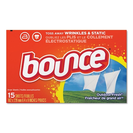 Bounce Fabric Softener Sheets, Outdoor Fresh, 15 Sheets/Box, PK15 95860