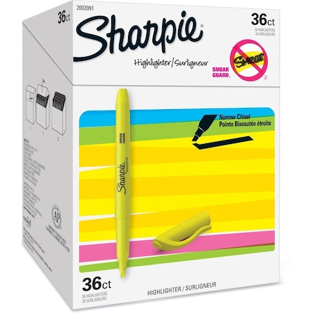 Sanford Sharpie Pocket Highlighters - Office Pack, Chisel Tip, Yellow, 36 per pack 2003991