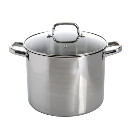 Oster Adenmore 12 Quart Stainless Steel Stock Pot With Tempered Glass Lid 108113.02