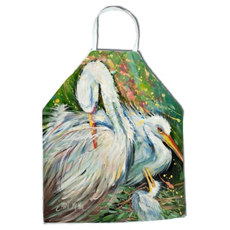 Carolines Treasures White Egret In The Rain Apron JMK1289APRON