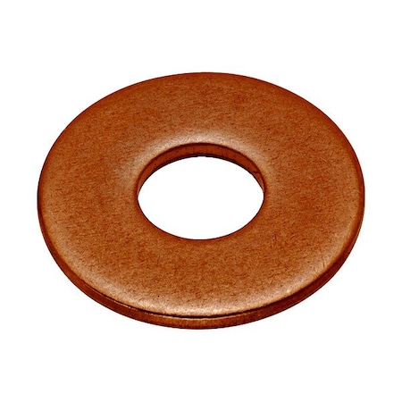 Zoro Select Flat Washer, For Screw Size #8 , Copper Plain Finish, 5 PK WASB#8RCU