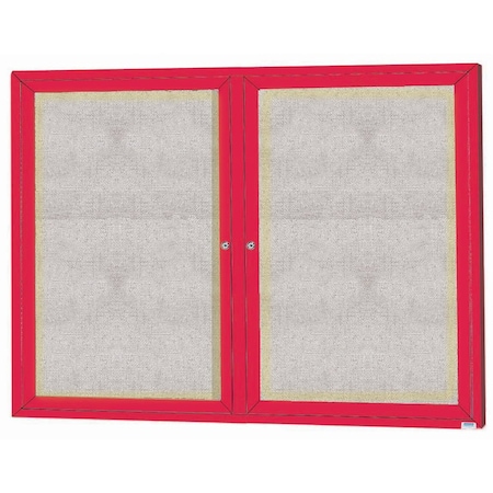 Aarco Outdoor Illuminated Enclosed Bulletin Board w/ Al Frame, Powder Coated Red, 36''Hx48''W ODCC3648RIR