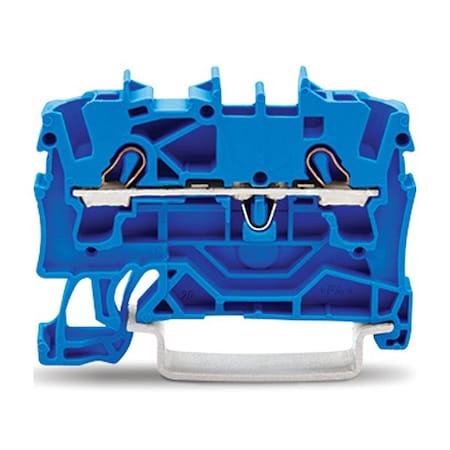 Wago Terminal Block, 1.9" L, 1.55" W, 800V, Blue 2002-1204