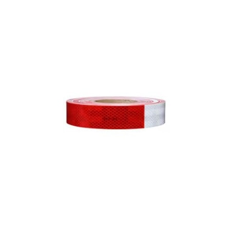 3M Conspicuity Marking Reflective Microprismatic Lens Sheet Reflective Sheeting Red/White, 2" W x 983-326 ES