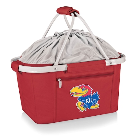 Picnic Time Family Of Brands NCAA Kansas Jayhawks Metro Shopping Basket - Insulated Picnic Basket 645-00-100-244-0