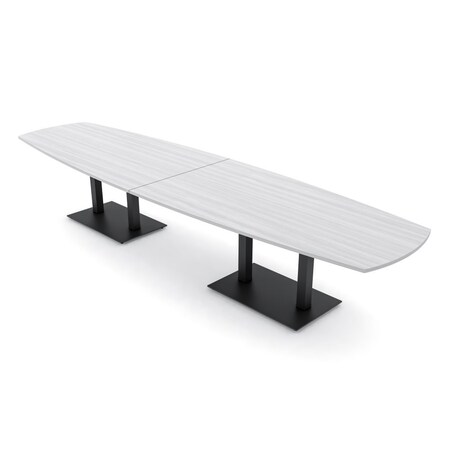 Skutchi Designs Arc Boat Conference Table, 45 in W, 168 in L, White HAR-ABOT-48x168-DOU.BK-WA7976