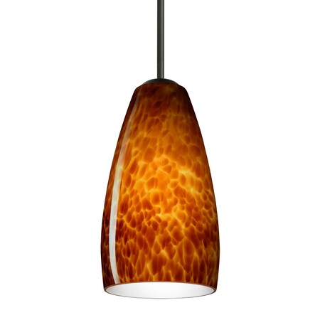 Besa Lighting Besa Chrissy Pendant, Amber Cloud, Black Finish, 1x 40W MAX E12 Base 1BT-150918-BK
