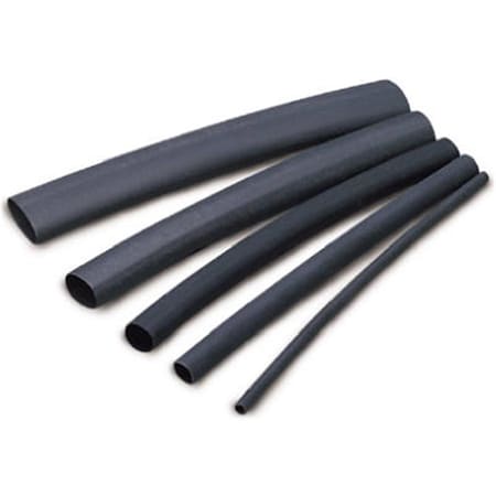 Acoustic Heat Shrink Tube, Thin Wall, 2:1 I.D. Shrink Ratio, Black, 4 in AC3244280