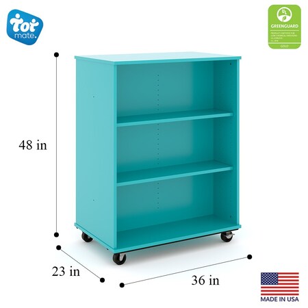 Tot Mate Mobile Wood Cabinet, Ocean, 36 in W x 36 in L x 48 in H x 23 in D TMM614A.M0060
