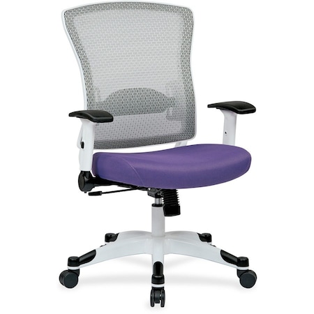 Office Star Managerial Chair Desk Chair, Adjustable Arms, 18-3/4" to 23" Height, Fabric, Purple 317W-W1C1F2W-512