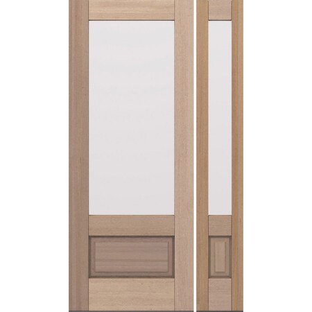 Doornmore Frame Size 47.5" x 82" [ 32" Door + 12" Sidelite ] LH Outswing, Mahogany 3/4 Lite Exterior Door G7501-SW-3280-G7501-SL_1-1_LO