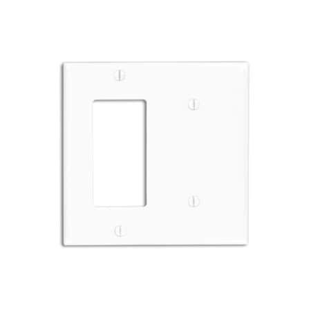 Leviton Combination Wallplate, Standard Size, Gang 2, White 80708-W