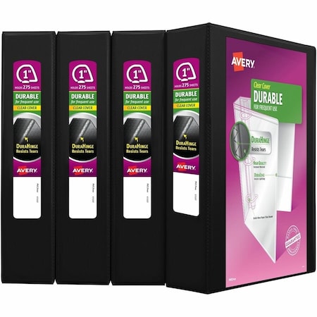 Avery Durable Clear View 3 Ring Binders, PK4 29960