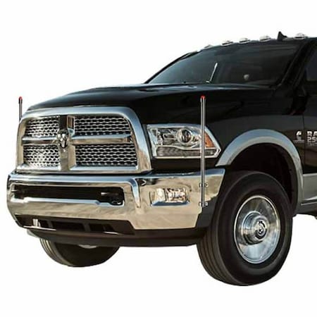 Replacement For Dodge Ram 2500 Year 2018 304 Stainless Steel Bumper Guides W/Amber Led Lights Offse