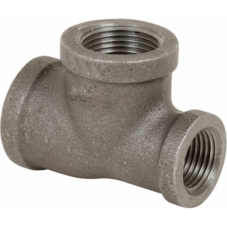 Usa Industrials Pipe Fittings, Black-Coated Malleable Iron, Class 150, Reducing Run Tee, 1-1/2in x 3/4in NPT Female ZUSA-PF-20497