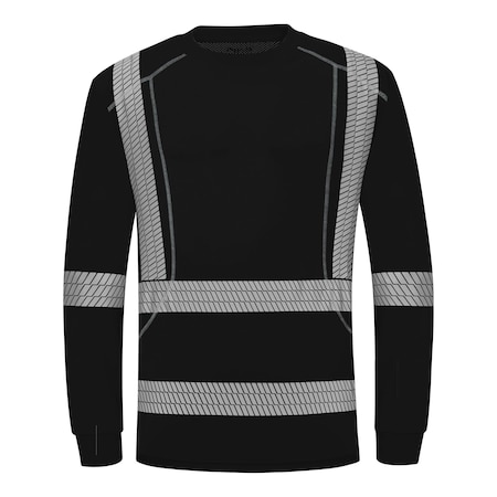 Protectx Long Sleeve T-Shirt, 92% Polyester, 8% Spandex, Black, M ST-ESM155-LS-BK-M-01