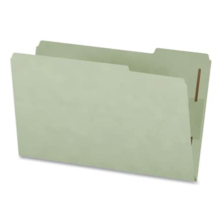 Pendaflex HD Pressboard Fastener Folders, 2/5-Cut Tab: Right, Expands 2", 2 Fasteners, Legal, Gray/Green, 25PK 1006938