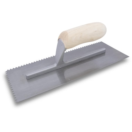 Marshalltown Notched Trowel, Flooring Trowel, Tiling Trowel, 3/16 x 5/32 V-Notch, Tiles 12" or Smaller NT971