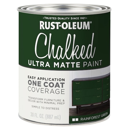 Rust-Oleum Chalked Ultra Matte Paint, Rainforest Green, 1 Qt 391445