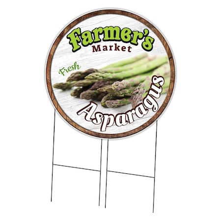 Signmission Corrugated Plastic Sign With Stakes 36in Circular-Farmers Market Asparagus, C-36-CIR-WS-Asparagus C-36-CIR-WS-Asparagus