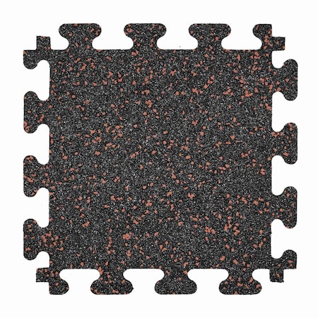 Southern Oaks 18in x 18in Black Rubber Tiles & Edges with Brick Flake 49235