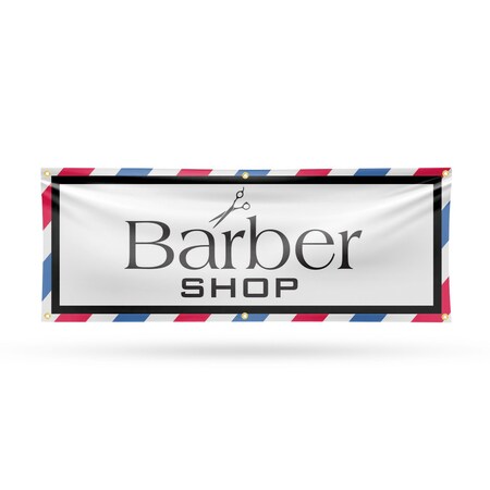 Signmission Barber Shop, 24 Inch x 72 Inch, Vinyl Banner B-72-30479