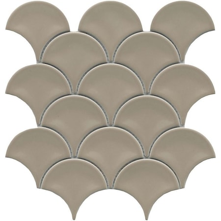 Emser Tile Reward Series Porcelain Mosaic Tile, 11 in L Tile, 10 in W Tile, Pressed Edge, Fan Pattern, 10PK F27REWATA1011MFN