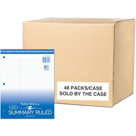 Roaring Spring Case of Loose Leaf Law Paper, 100 sht/pk, 8"x10.5", College Ruled Filler Paper w/Margin, 3-hole Punch 83908cs