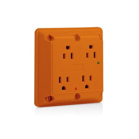 Leviton Surge Protector Four-In-1 Receptacle, 15 Amp, 125 Volt, 5-15R NEMA, Orange 5480-IG