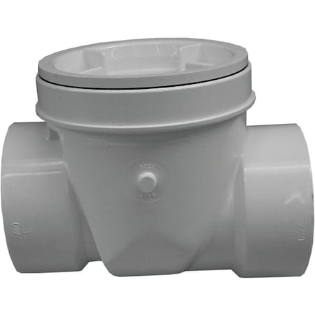 Genova CANPLAS Backwater Valve, 4 in Connection, Hub, PVC 223284W