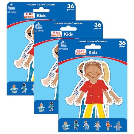 Carson Dellosa All Are Welcome Kids Cut-Outs, 36-Piece Set, 3PK 120625