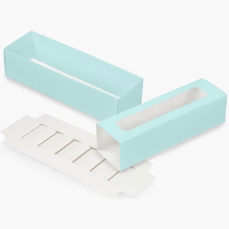 Nashville Wraps Aqua Macaron Cookie Box Set, 8.25x2.5x2, 10PK MCSAQM