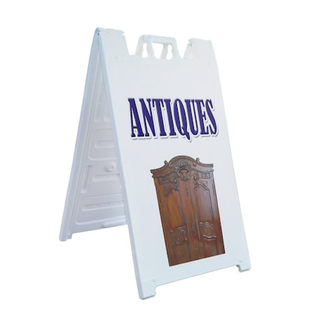 Signmission Antiques, A-Frame & 2 Decals Installed, Heavy-Duty Plastic Frame SBHD-D-2436-Antiques