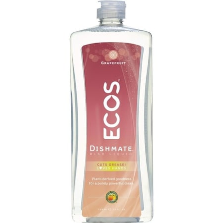 Ecos Dishwashing Liquid, 25 oz, Gel, Grape, Clear/Light Yellow 9722/6