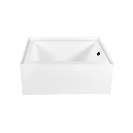 Kingston Brass 60-Inch Acrylic Rectangular 3-Wall Alcove Tub Combo w/ Waste and Overflow Drain, Right Hand Drain CVTAP603222R0
