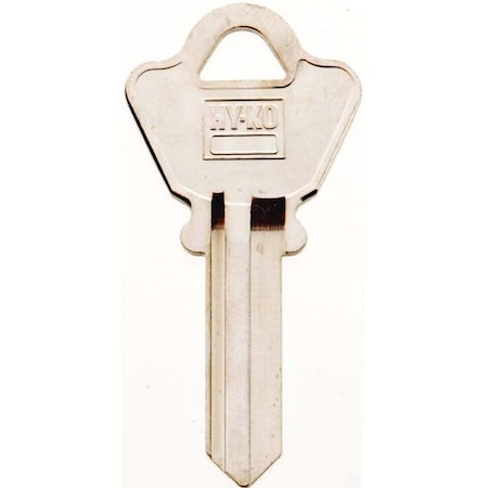 Hy-Ko Key Blank, Brass, Nickel, For: Welch Cabinet, House Locks and Padlocks 11010WE1