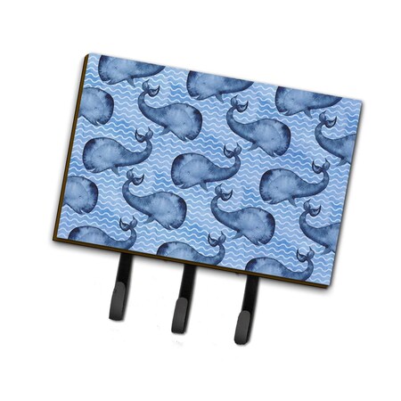 Carolines Treasures Beach Watercolor Whales Leash or Key Holder, 6 x 2 x 9 in. BB7535TH68