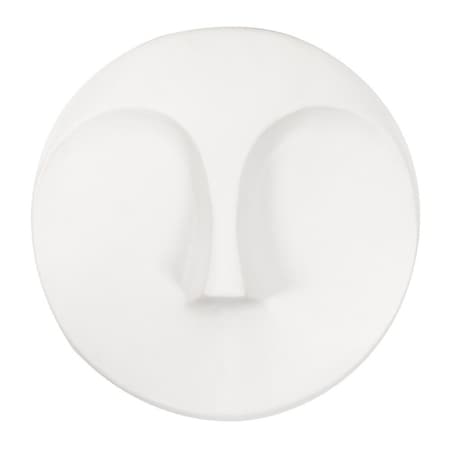 Homeroots 10" White Ceramic Face Round Wall Decor 384170