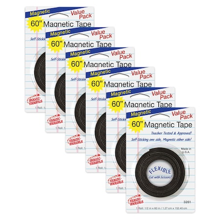 Magic Mounts Magnetic Tape, 1/2in. x 60in. Roll, 6PK 3261