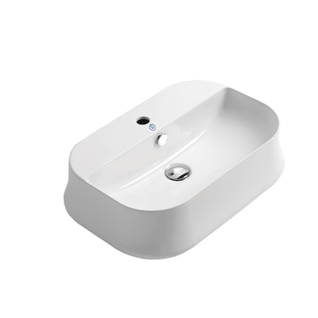 Whitehaus Collection Britannia Rectangular Above Mount Basin with Single Faucet Hole Drill B-SH09