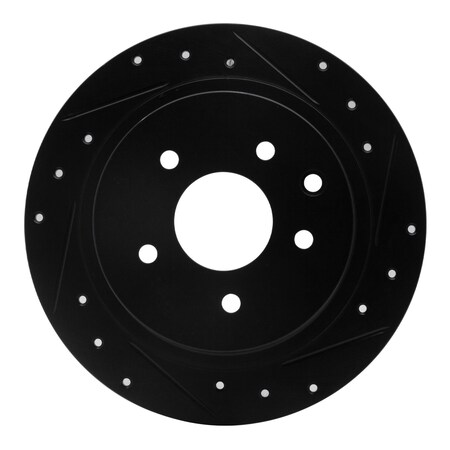 Dynamic Friction Co DFC Brake Rotor - Drilled and Slotted - Black 633-67050R