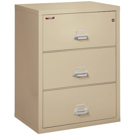 Fireking 25-3/16" W 3 Drawer Fire-Resistant Lateral File Cabinet, Parchment, Letter/Legal 3-3122-CPA