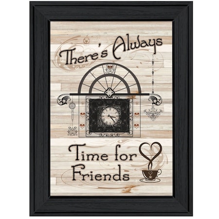 Homeroots Time for Friends 2 Black Framed Print Kitchen Wall Art 405392