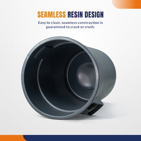 4Dock 55 gal Round Heavy Duty 55 Gallon Trash Can - Gray, Gray, Plastic, 27 in TC002