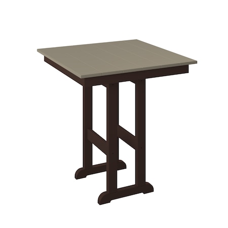 Polybird 33" SQUARE TABLE "COUNTER HEIGHT"     WEATHERWOOD AND TUDOR BROWN POLYBIRD P18-C