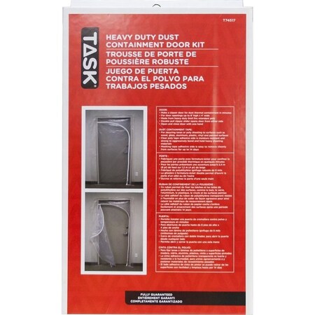 Task Tools Dust Containment Door Kit, Heavy-Duty, Poly, Clear T74517